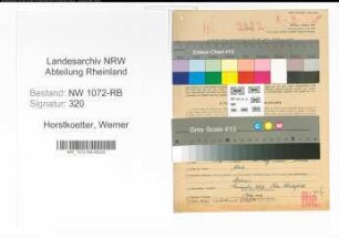 Entnazifizierung Werner Horstkoetter , geb. 08.02.1909 (Wachmann)
