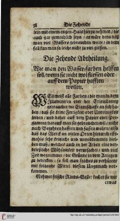 Die Zehende Abtheilung.