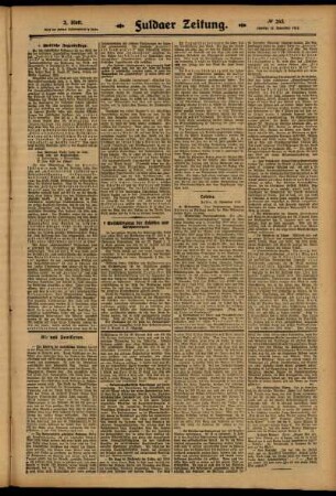 Zweite Ausgabe vom Samstag, den 15. November 1913.