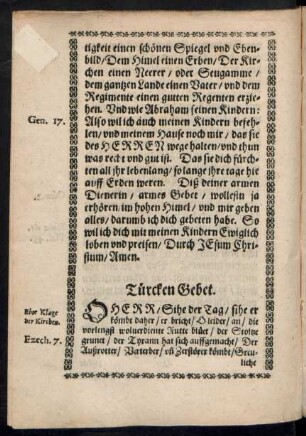 Türcken Gebet.