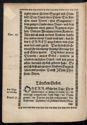 Türcken Gebet.