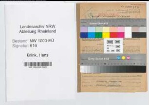 Entnazifizierung Hans Brink, geb. 01.08.1906 (Techn.Zeichner)