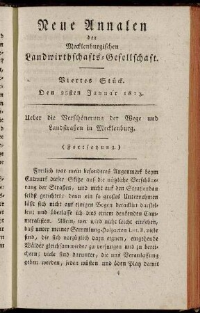 Viertes Stück. Den 25sten Januar 1813.