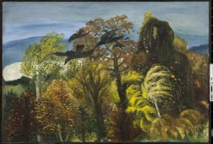 Herbstlandschaft mit Krähen