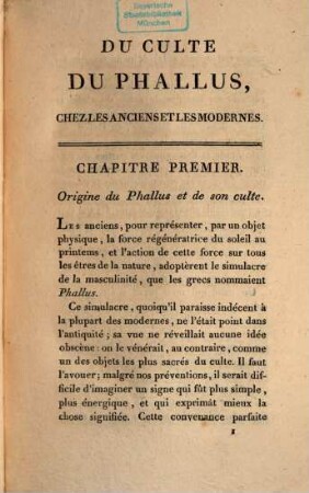 Des divinités génératrices, ou du culte du Phallus chez les anciens et les modernes : Des cultes du dieu de Lampsaque, de Pan, de Vénus ...