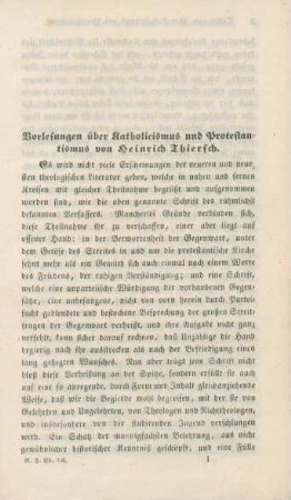 1-37 Vorlesungen über Katholicismus und Protestantismus