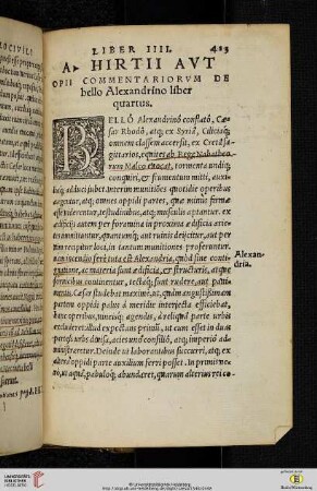 De bello Alexandrino liber quartus