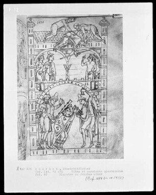 Vitae et passiones apostolorum — Zwei Szenen vom Martyrium und Tod des Jakobus minor, Folio 82recto