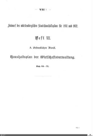 Staatshaushaltsplan 1931-1932, Heft 7