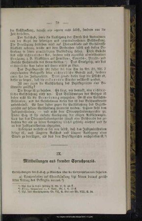 IX. Mittheilungen aus fremder Spruchpraxis