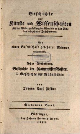 Geschichte der Physik seit der Wiederherstellung der Künste und Wissenschaften bis auf die neuesten Zeiten, 7