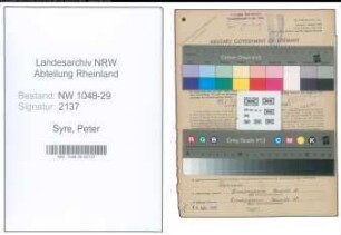 Entnazifizierung Peter Syre , geb. 23.04.1896 (Beamter)