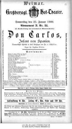 Don Carlos, Infant von Spanien