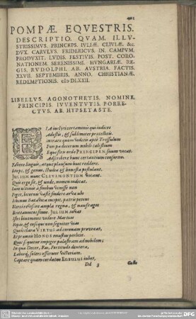 Pompae Equestris Descriptio