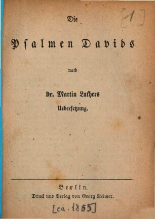 Die Psalmen Davids