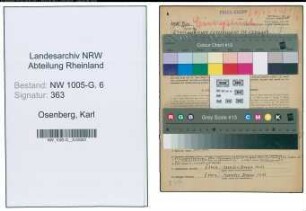 Entnazifizierung Karl Osenberg , geb. 12.04.1890 (Angestellter)