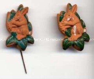 WHW-Abzeichen, Struwwelpeter-Figuren: Häschen im Wald, Reichs-Straßensammlung vom Januar/Februar 1942, durchgeführt vom Reichsluftschutzbund