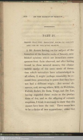 Part IV. Proofs Than The Basaltic Rocks Of Saxony Are Not of Volcanic Origin