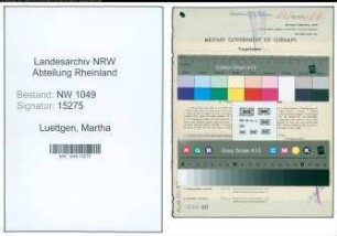Entnazifizierung Martha Luettgen , geb. 07.06.1907 (Buchhalterin)