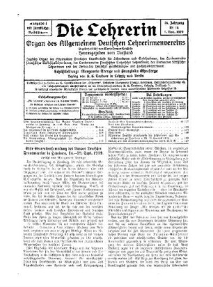 Elfte Generalversammlung des Bundes Deutscher Frauenvereine in Hamburg, 14.-18. Sept. 1919