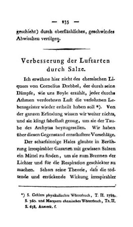 Verbesserung der Luftarten durch Salze.