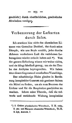 Verbesserung der Luftarten durch Salze.