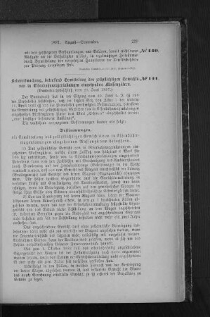 No. 141. Bekanntmachung, betreffend Ermittelung des zollpflichtigen Gewichts von in Eisenbahnwagenladungen eingehenden Massengütern.