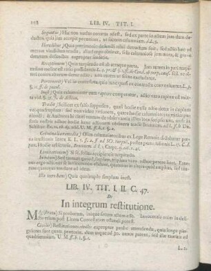 Tit. I. II. C. 47. De In integrum restitutione.