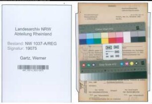 Entnazifizierung Werner Gartz , geb. 21.04.1905 (Studienrat)