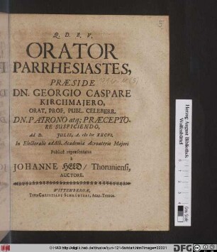 Orator Parrhesiastes