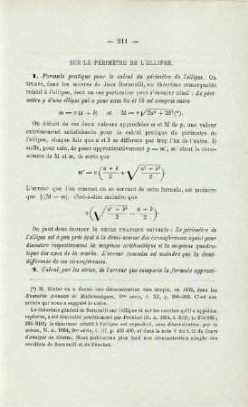 SUR LE PÉRIMÈTRE DE L'ELLIPSE.