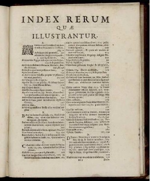 Index Rerum Quæ Illustrantur.