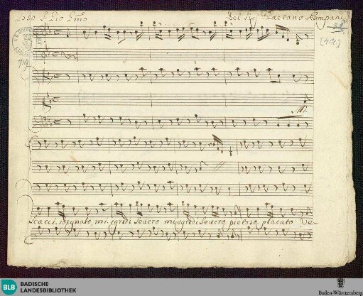 Artaserse. Excerpts - Mus. Hs. 719 : S, vl (2), vla, b