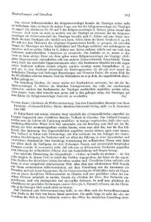 203-204 [Rezension] Rabut, Olivier, Christsein als Weltverantwortung