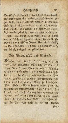 Die Wachsamkeit und Mäßigkeit
