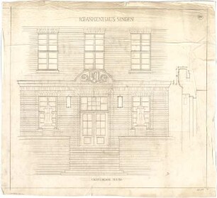 Billing, Hermann; Singen; Krankenhaus - Haupteingang, Fassade (Teilansicht; Schnitt)