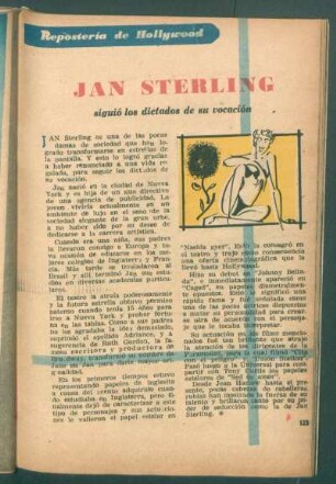Jan Sterling - siguió los dictados de su vocación : Repostería de Hollywood