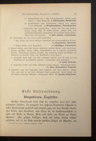 Erste Unterordnung. Rhopalócera, Tagfalter.