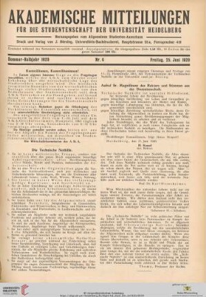 Nr. 6 (25. Juni 1920)