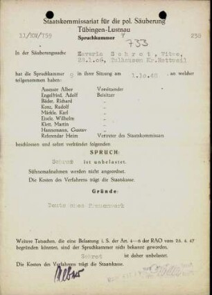 Schrot, Xaveria