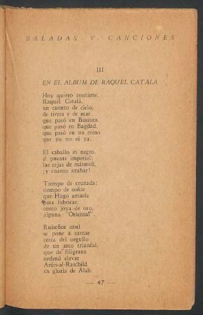III - En el álbum de Raquel Catala