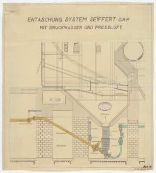 Entaschung System Seiffert D.R.P. mit Druckwasser und Preßluft