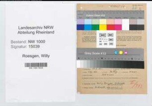 Entnazifizierung Willy Roesgen, geb. 14.09.1901 (Kraftfahrer)