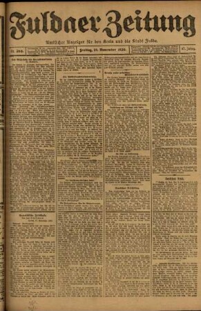 Ausgabe vom Freitag, den 19. November 1920.