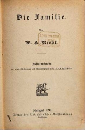 Die Naturgeschichte des Volkes als Grundlage einer deutschen Social-Politik, 3