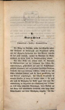 Gutachten der königl. preuß. Immediat-Justiz-Commission über Mündlichkeit und Oeffentlichkeit des gerichtlichen Verfahrens
