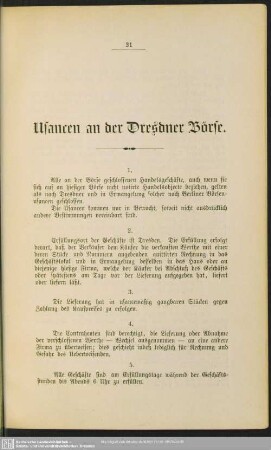 6. Usancen an der Dresdner Börse