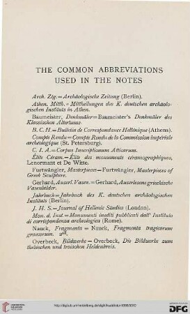 The common abbreviations used in the notes