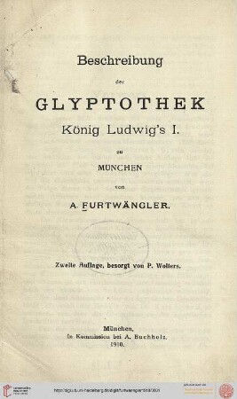 Beschreibung der Glyptothek König Ludwig's I. zu München