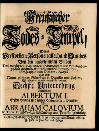 Preüßischer Todes-Tempel. Sechste Unterredung